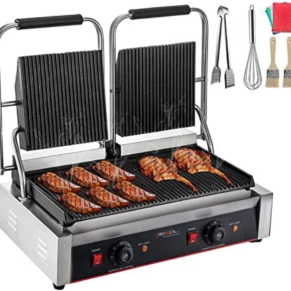 Horeca Electric Sandwich Panini Griller 10 Inch Double Plate