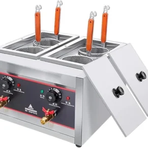 Electric Pasta Noodle Boiler Machine with 4 In 1 Compartments and Taps
