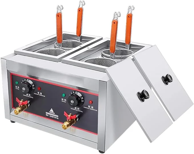 Electric Pasta Noodle Boiler Machine with 4 In 1 Compartments and Taps 3 Electric Pasta Noodle Boiler Machine with 4 In 1 Compartments and Taps