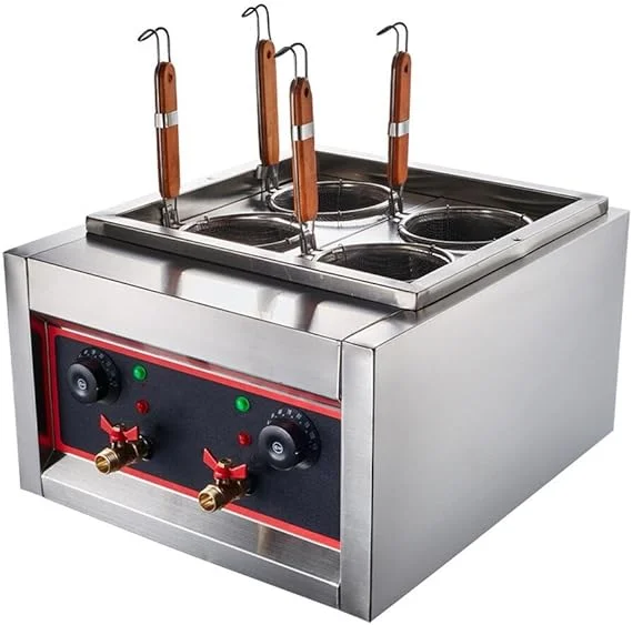 Electric Pasta Noodle Boiler Machine with 4 In 1 Compartments and Taps 4 Electric Pasta Noodle Boiler Machine with 4 In 1 Compartments and Taps