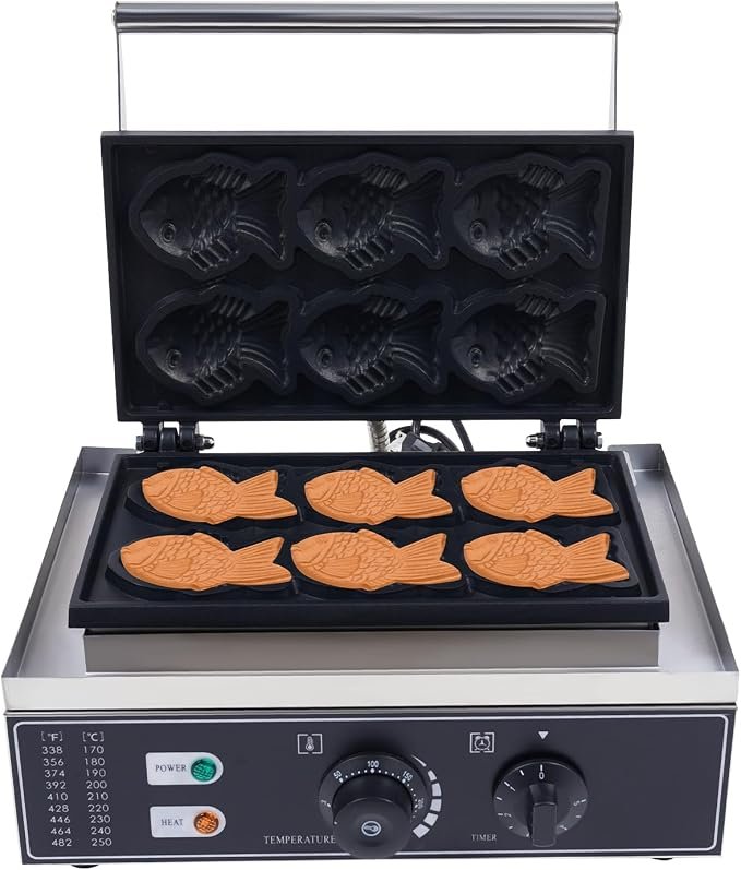 Electric Taiyaki Fish Waffle Maker Machine 3 Electric Taiyaki Fish Waffle Maker Machine