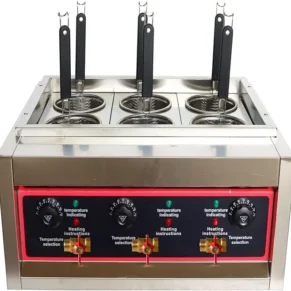Electric Pasta Noodle Boiler Machine with 6 In 1 Compartments and Taps