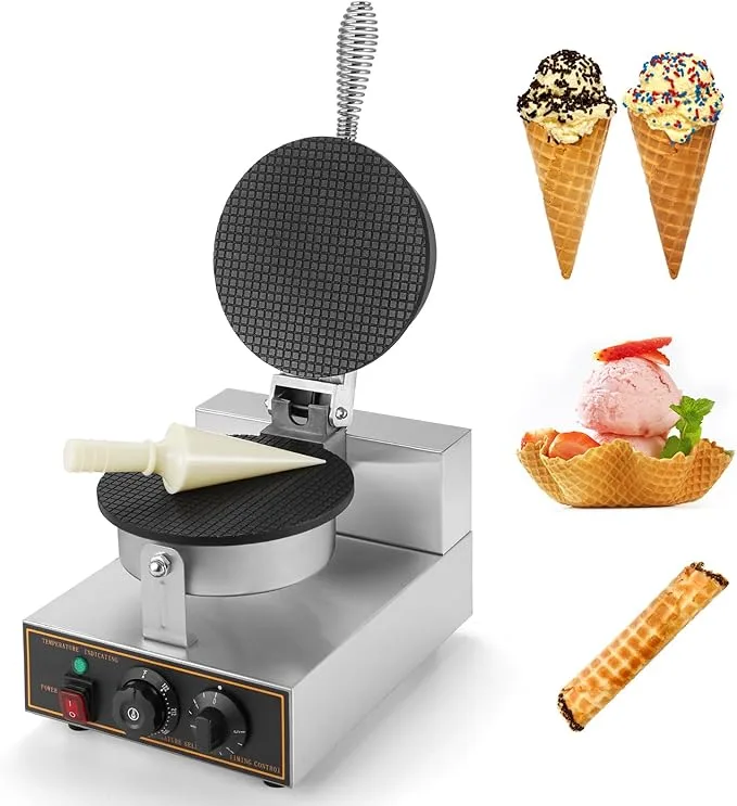 Electric Cone Waffle Maker machine 7 Inch Plate 3 Electric Cone Waffle Maker machine 7 Inch Plate