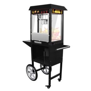 Commercial Popcorn Machine 250 Gms Electric Black With Cart
