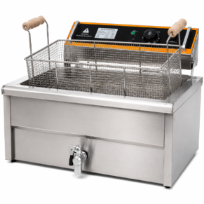 Electric Single Tank Deep Fryer 25 Liter With Oil Drain Tap And Timer