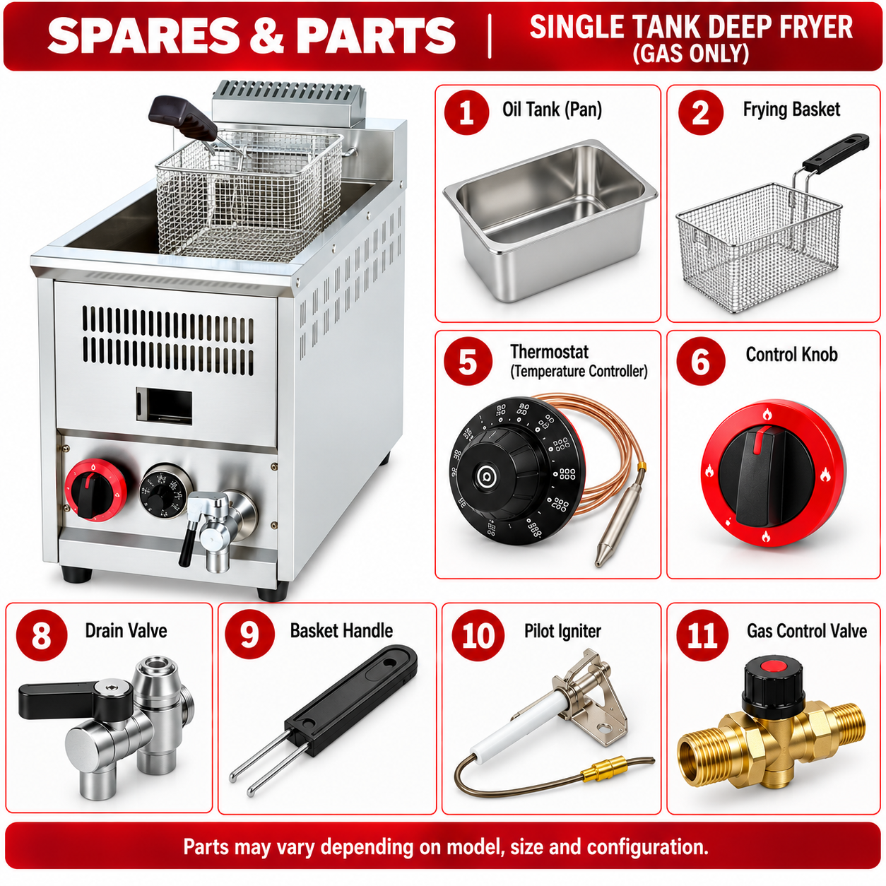 Gas Single Tank Deep Fryer 16 Liter With Oil Filter Tap Automatic Thermostat 2 Gas Single Tank Deep Fryer 16 Liter With Oil Filter Tap Automatic Thermostat