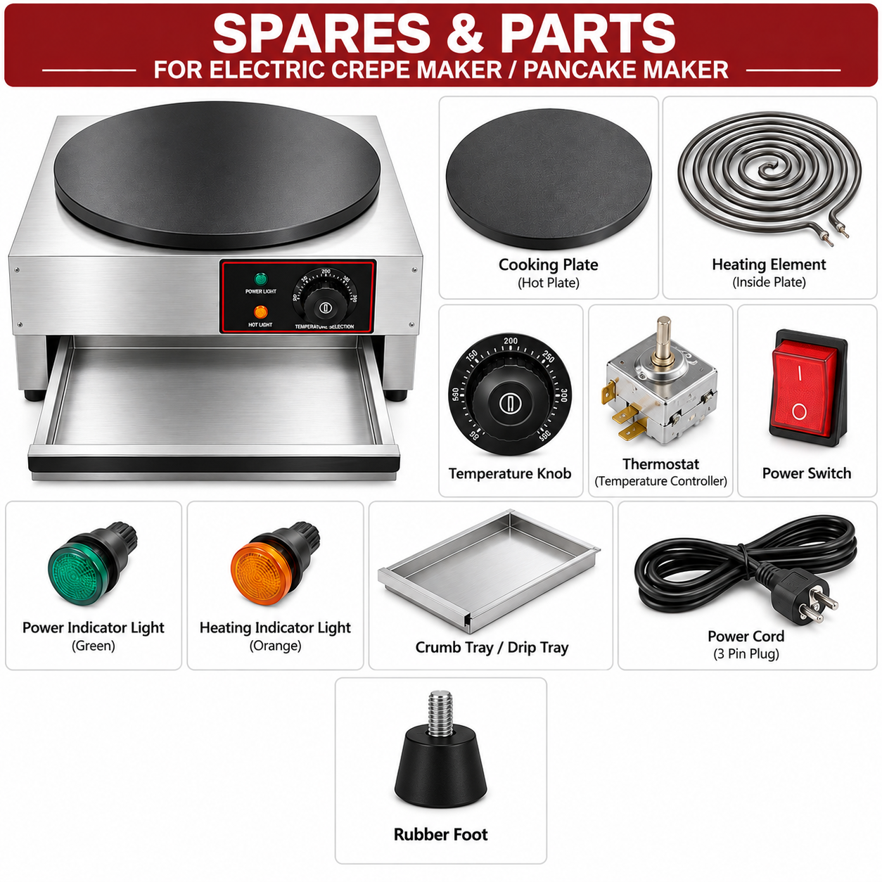 Electric Crepe Maker 40 Cm Dia 3 Electric Crepe Maker 40 Cm Dia - Image 3