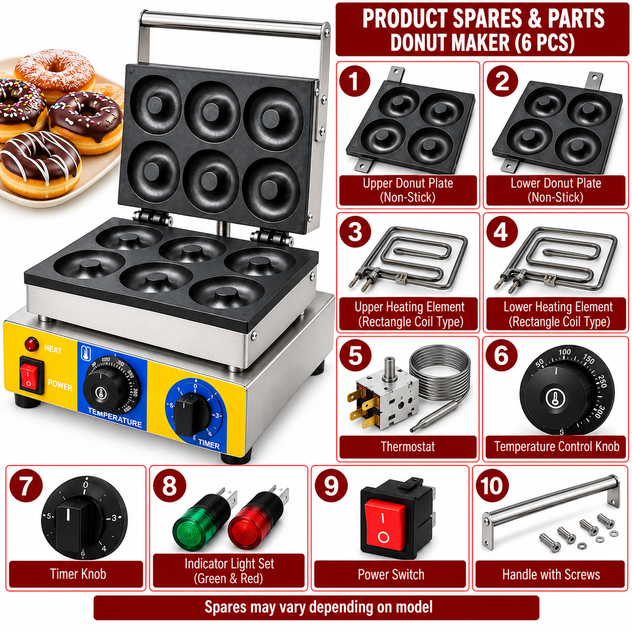 Donut Waffle Maker Machine Without Drip Tray 2 Donut Waffle Maker Machine Without Drip Tray