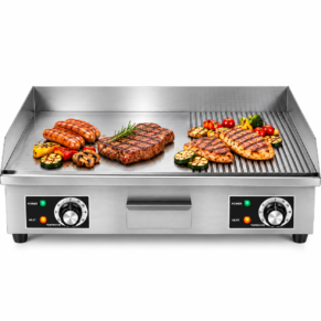 Electric Griddle Plate Plain + Grooved Top 4.4Kw