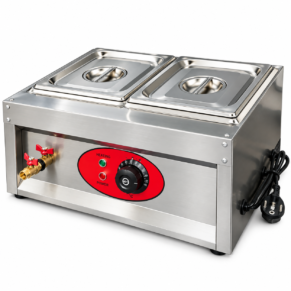 Electric Bain Marie Counter Top - 2 Compartments 8.5 LPan With Out Glass