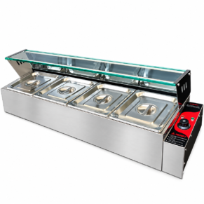 Electric Bain Marie With Glass - 4 Compartments 5.5 LPan