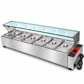 Electric Bain Marie With Glass - 6 Compartments 5.5 LPan