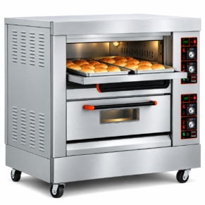 Electric Multipurpose Baking Double Deck Oven 2 Deck 4 Tray – With Trays 40×60 Cm