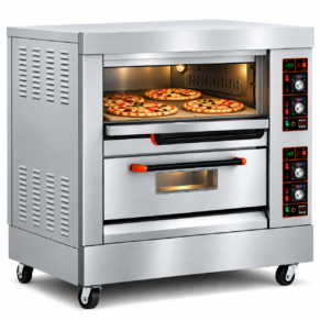 Electric Pizza Double Deck Oven 2 Deck 4 Tray – With Stone